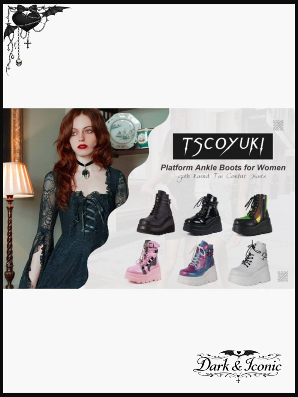 Platform Combat Boots Women Chunky Wedge Heel Ankle Boots Lace Up - Picture 7 of 7